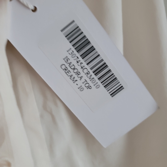 Reformation Isadora Top in Cream size 10 NWT - Picture 12 of 12